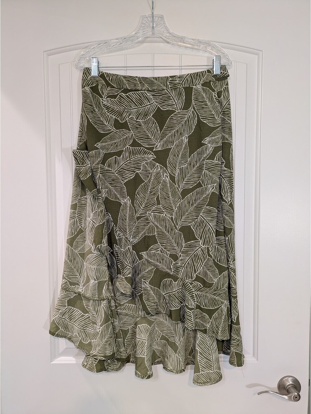 Blu Pepper Green Floral Wrap Skirt Large